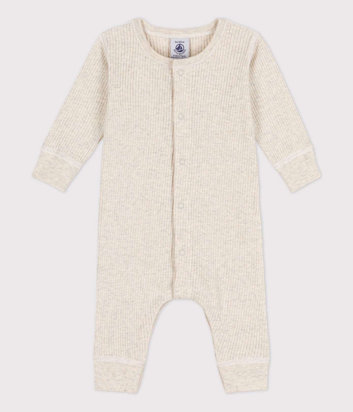 Combinaison longue bébé en maille ctelée
