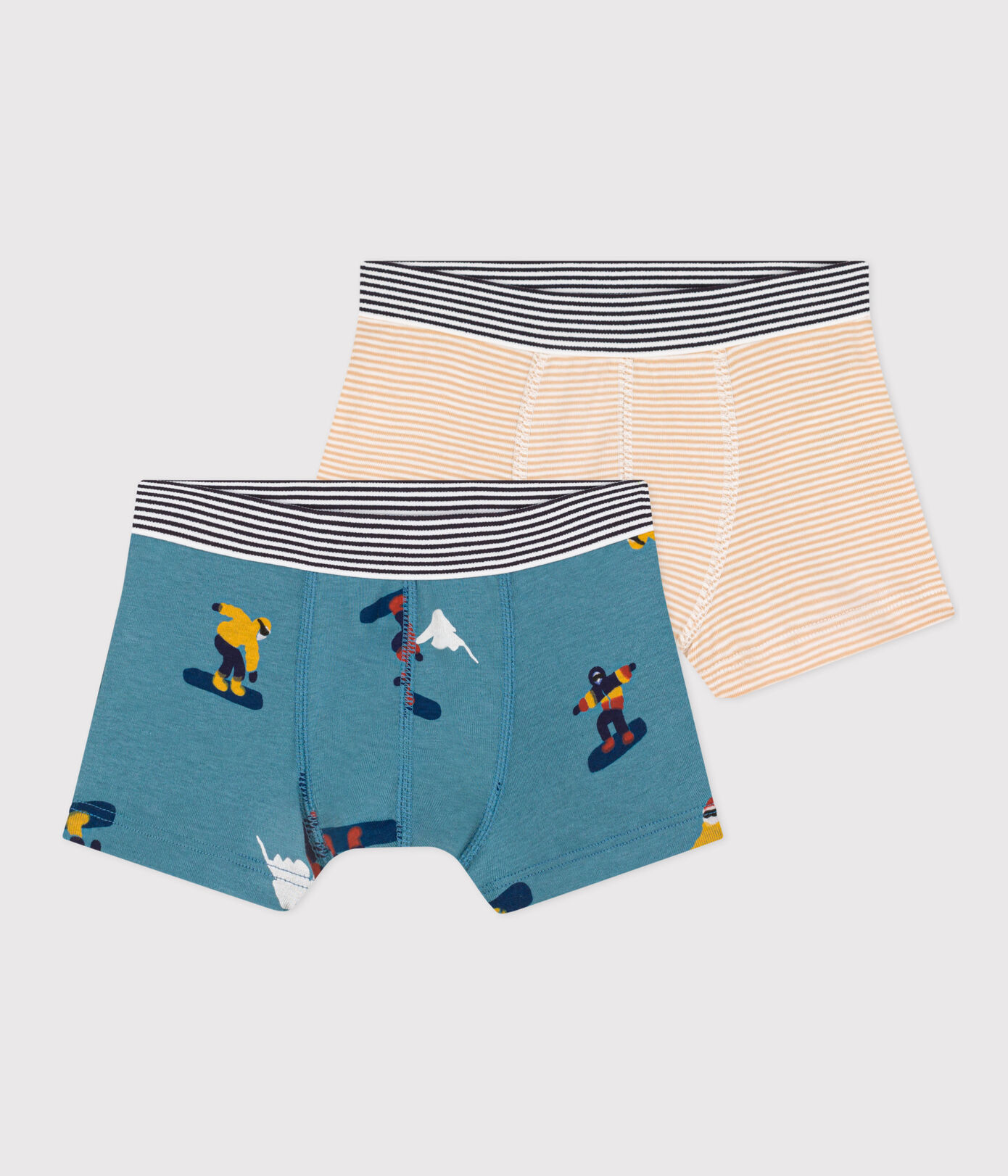 Lot de 2 boxers snowboard en coton petit garon