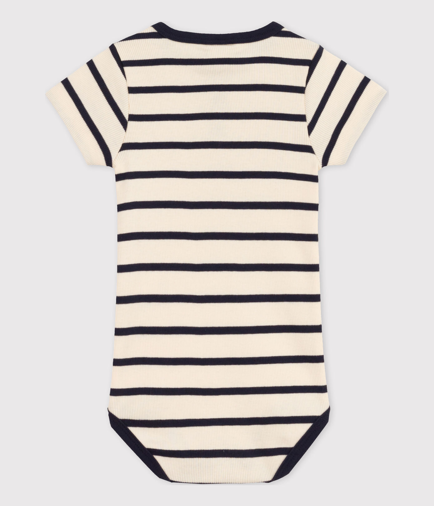 Body manches courtes bébé en maille ctelée rayée