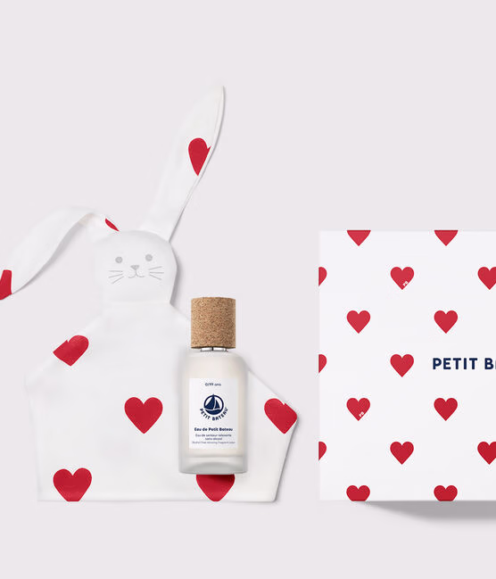 Coffret cadeau Parfum bébé 50ml & doudou coeur