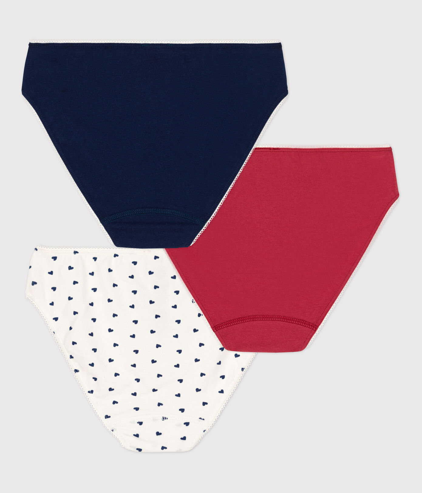 Lot de 3 culottes cur fille en coton et élasthanne