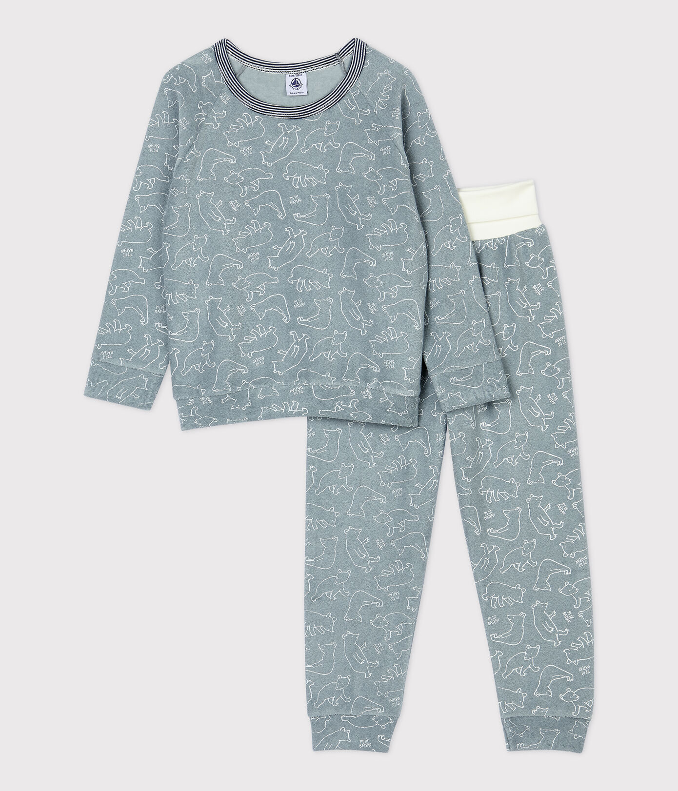 Pyjama ours petite fille/petit garon en bouclette éponge grattée