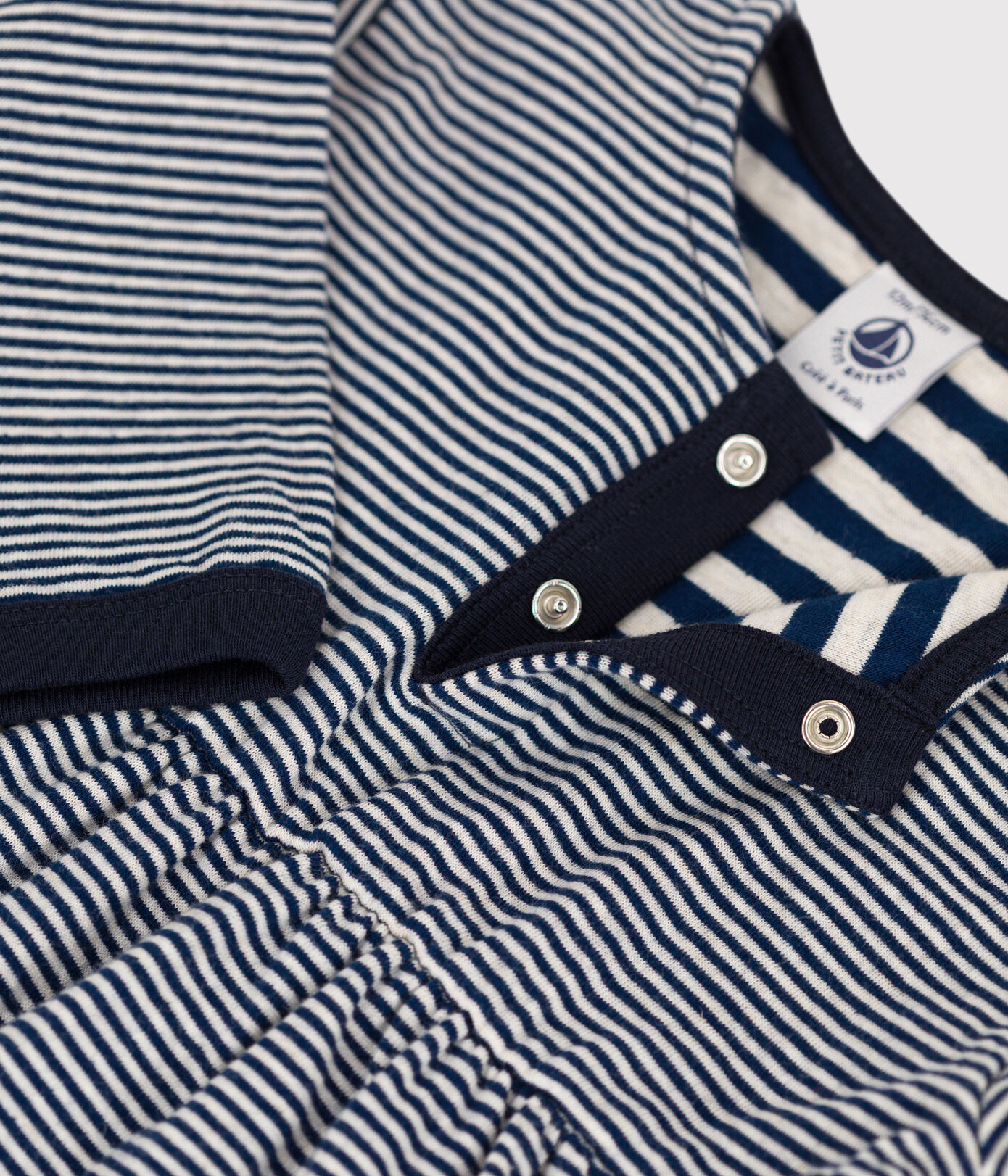Robe manches longues rayée milleraies bébé en tubique