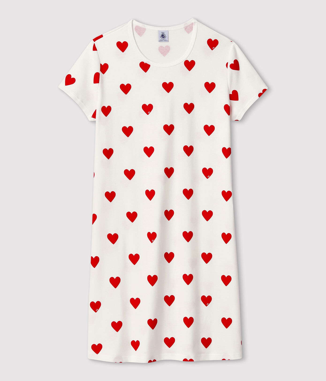 Chemise de nuit cur fille en coton