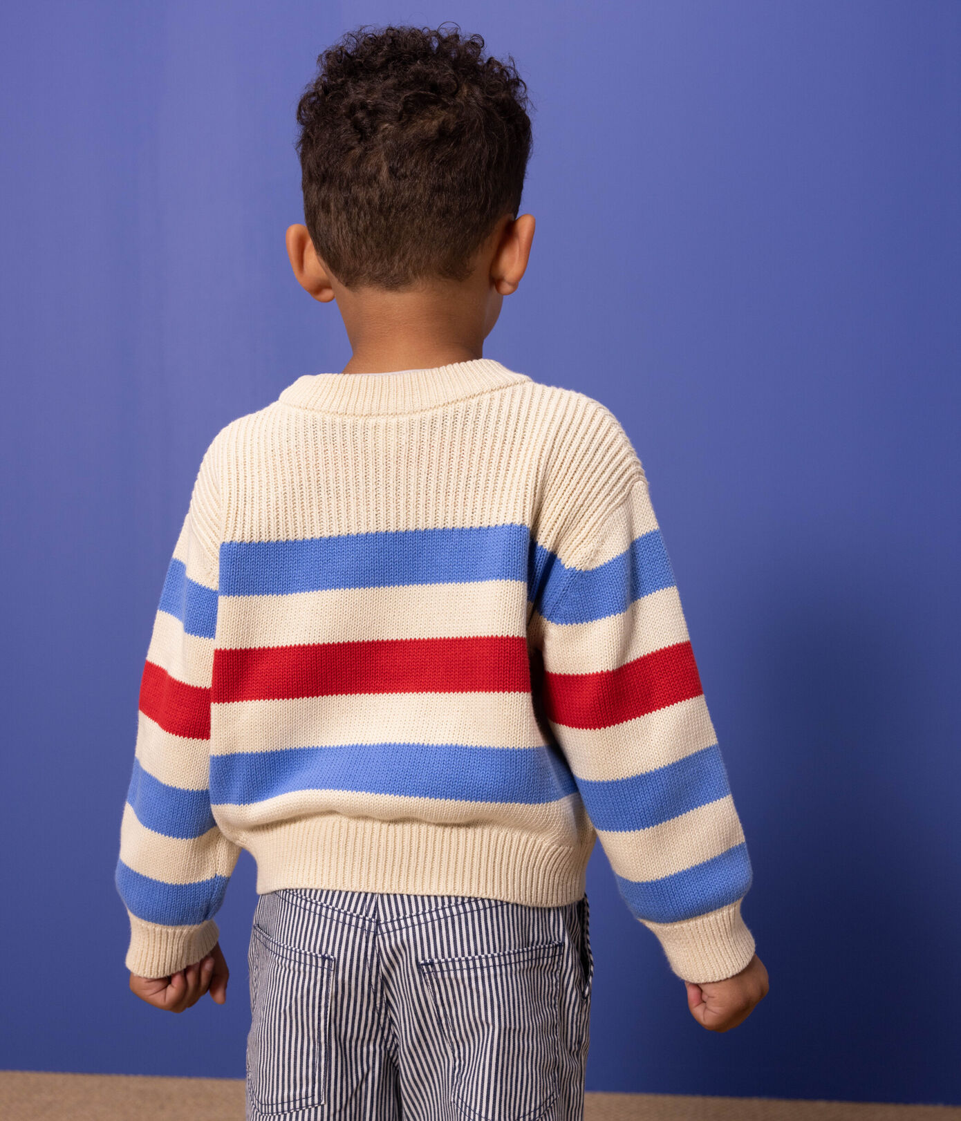 Pull rayé en coton enfant fille / garon