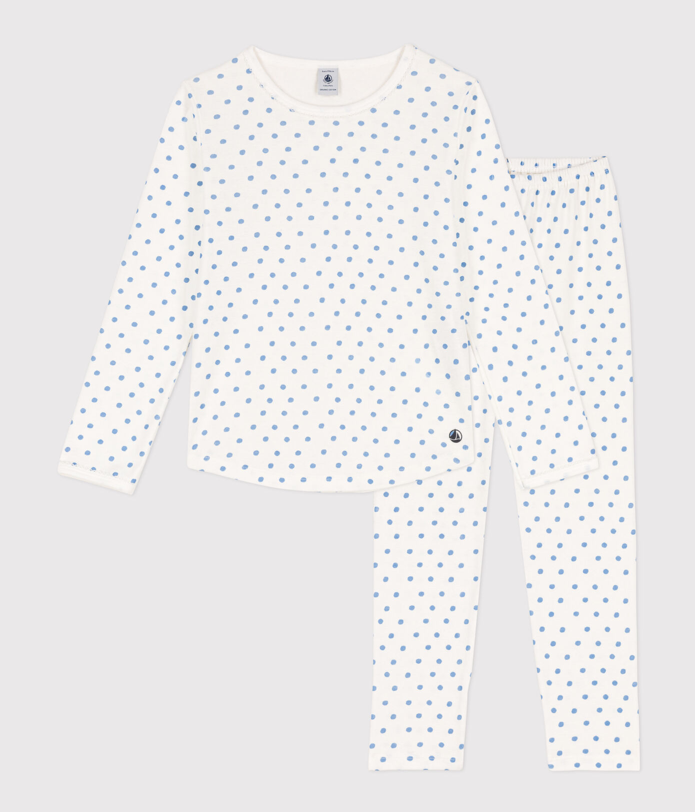 Pyjama à pois en coton petite fille