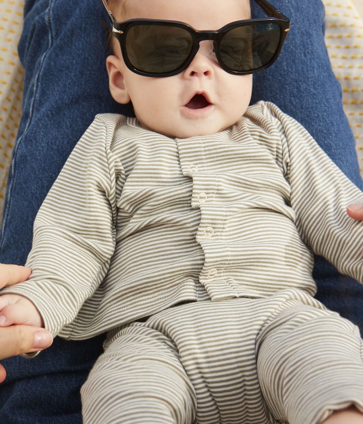 Ensemble à rayure milleraies en coton bébé