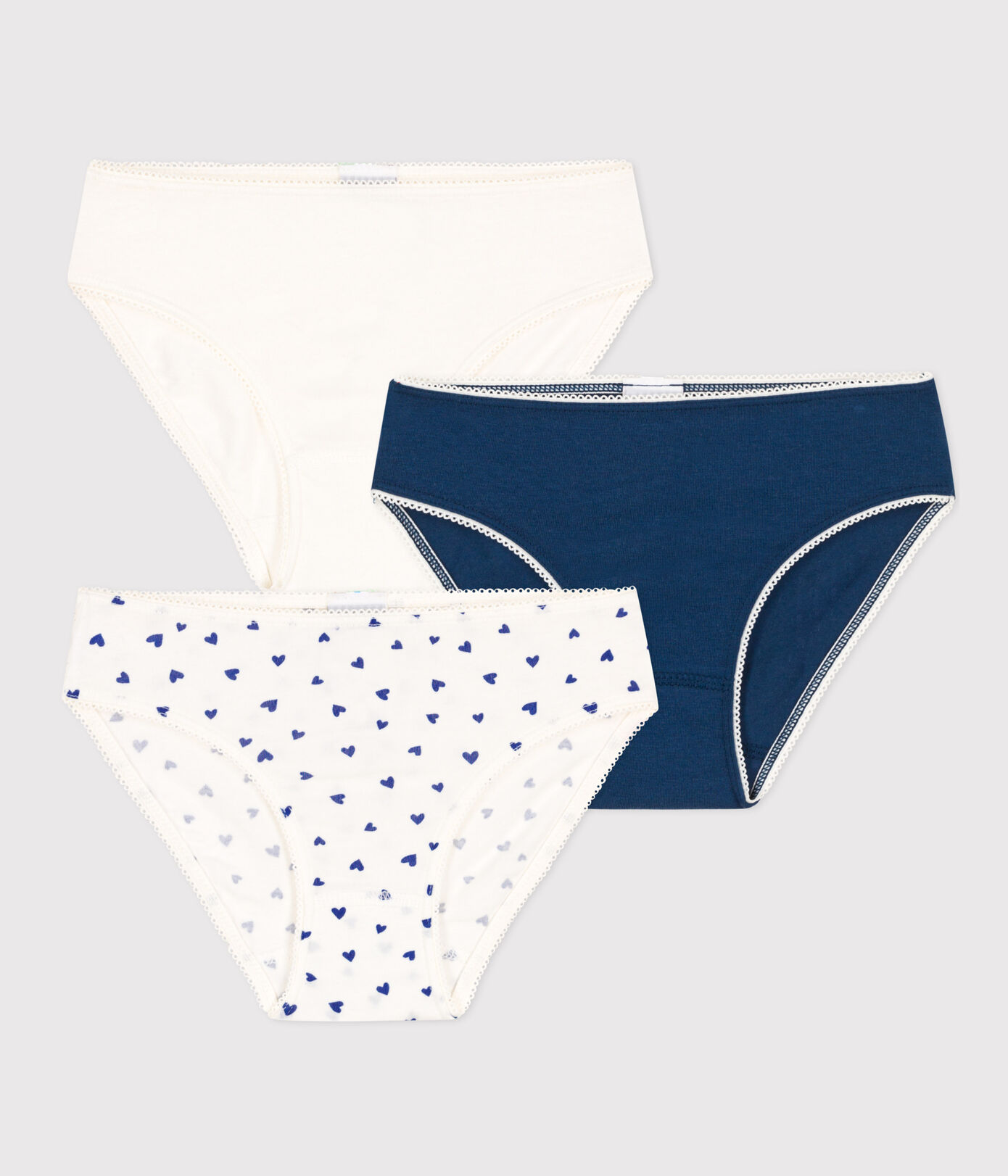 Lot de 3 culottes cur en coton et élasthanne petite fille