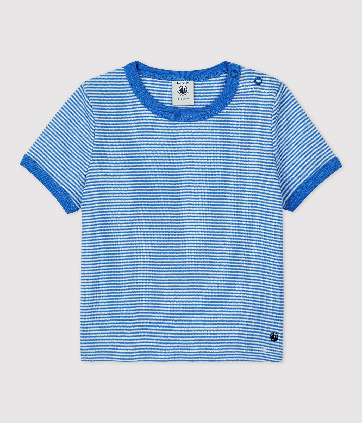 Tee-shirt manches courtes rayé milleraies en coton bio bébé