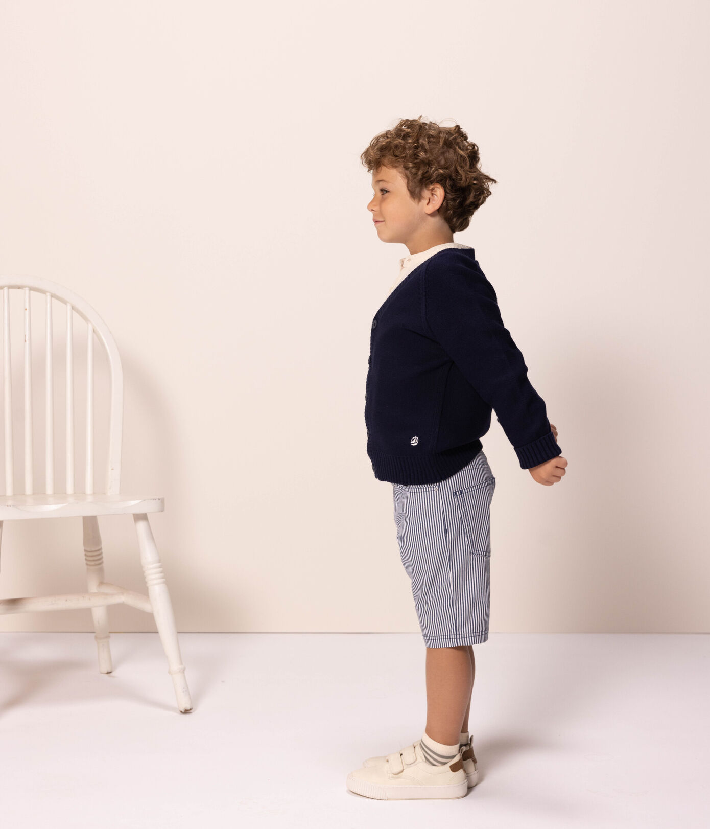 Bermuda en toile de coton rayé enfant garon