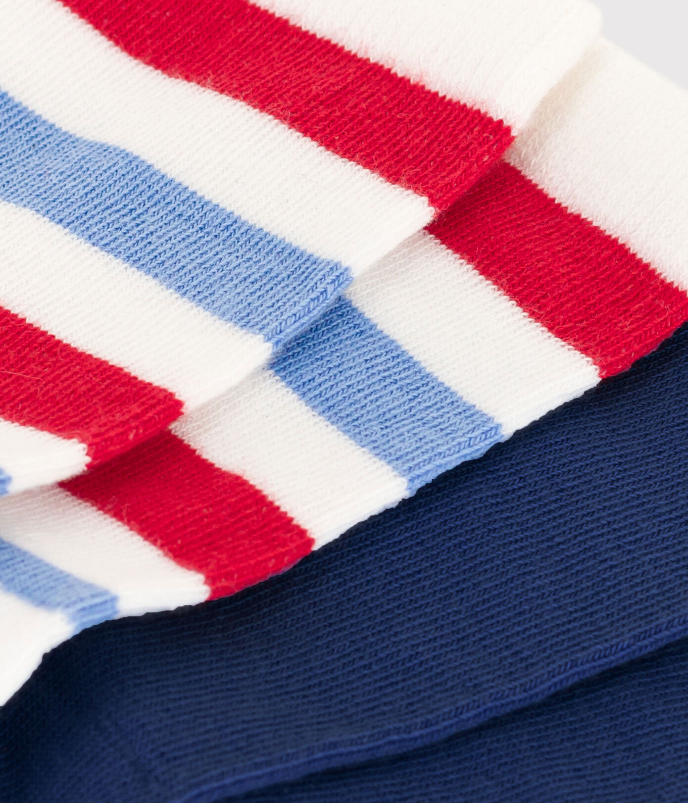 Lot de 2 paires de chaussettes rayures en jersey de coton enfants