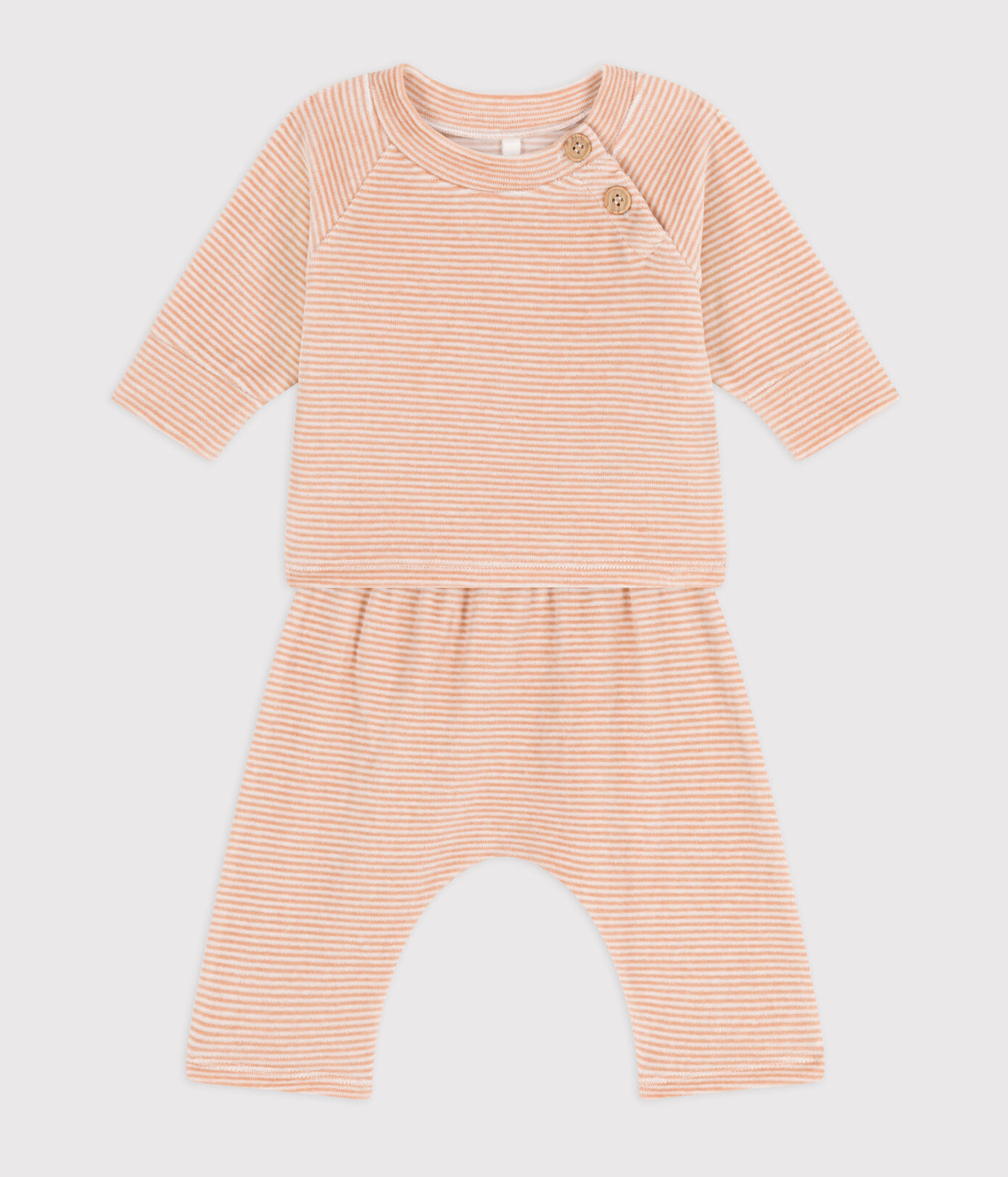 Ensemble 2 pièces bébé en velours en coton