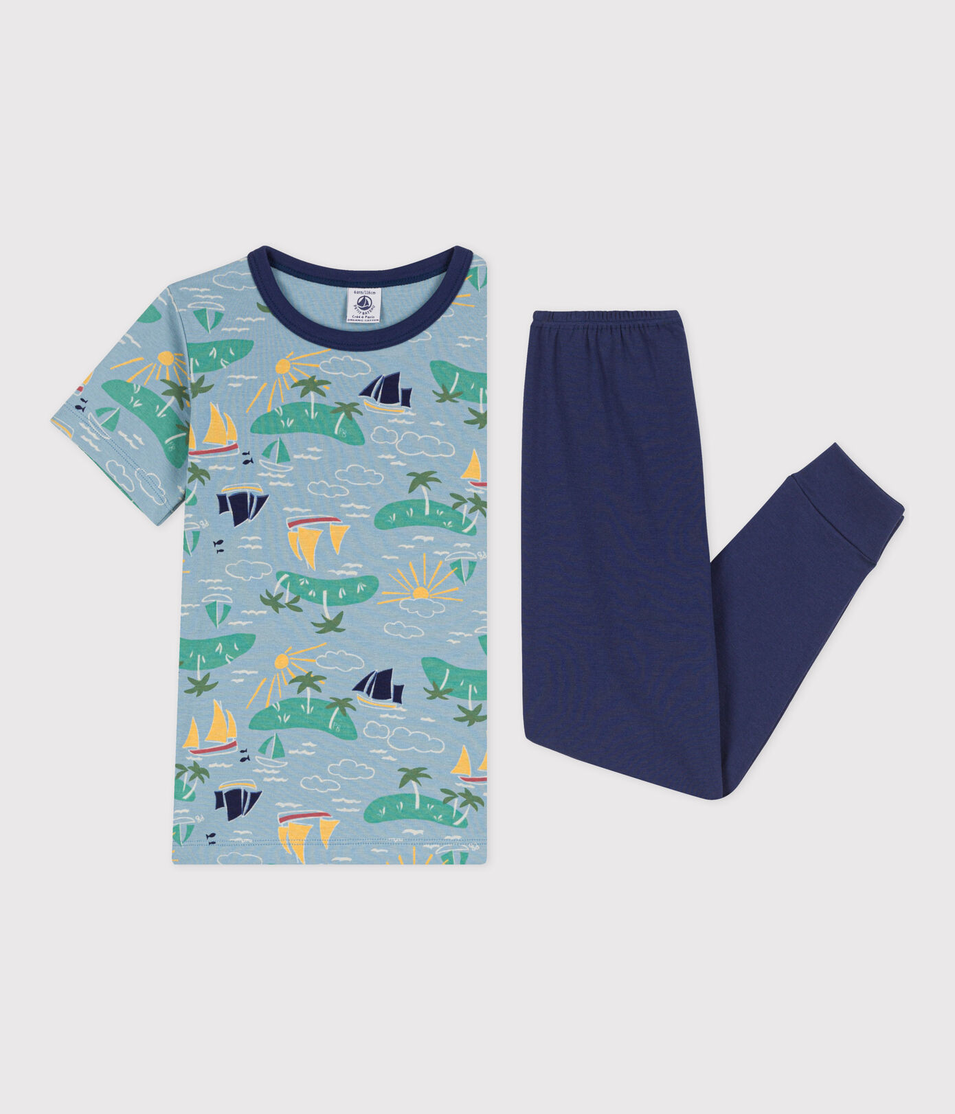 Pyjama manches courtes explorateur en coton petit garon