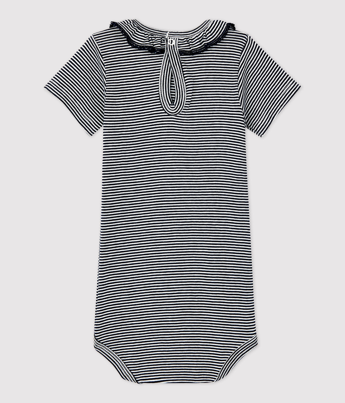 Body à collerette rayé milleraies en coton bio bébé