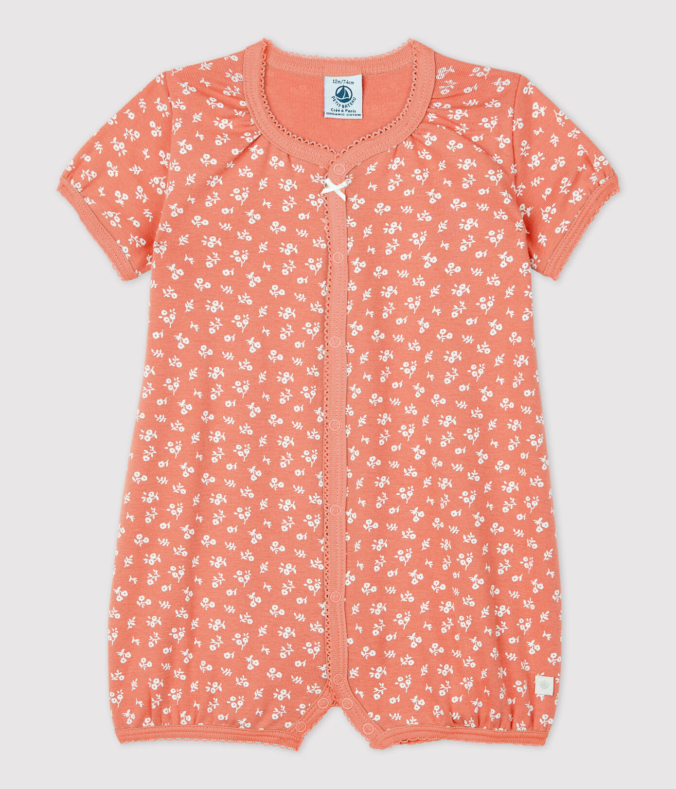 Combicourt fleuri bébé en coton biologique