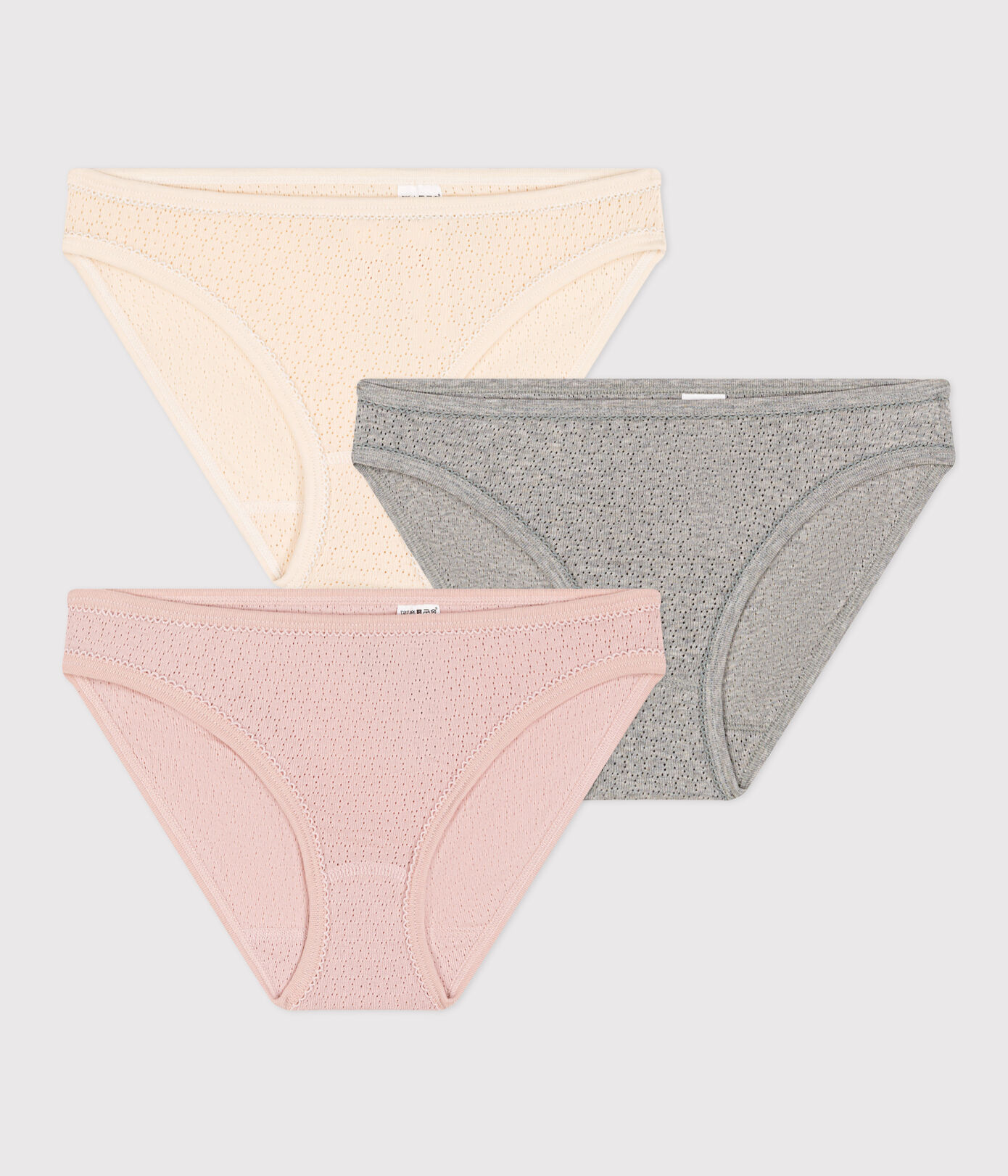 Lot de 3 culottes en coton ajouré femme