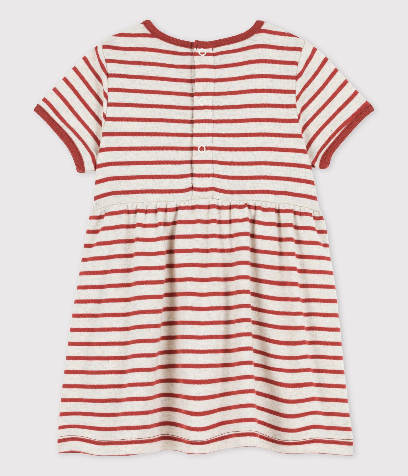 Robe manches courtes rayée en coton bio bébé