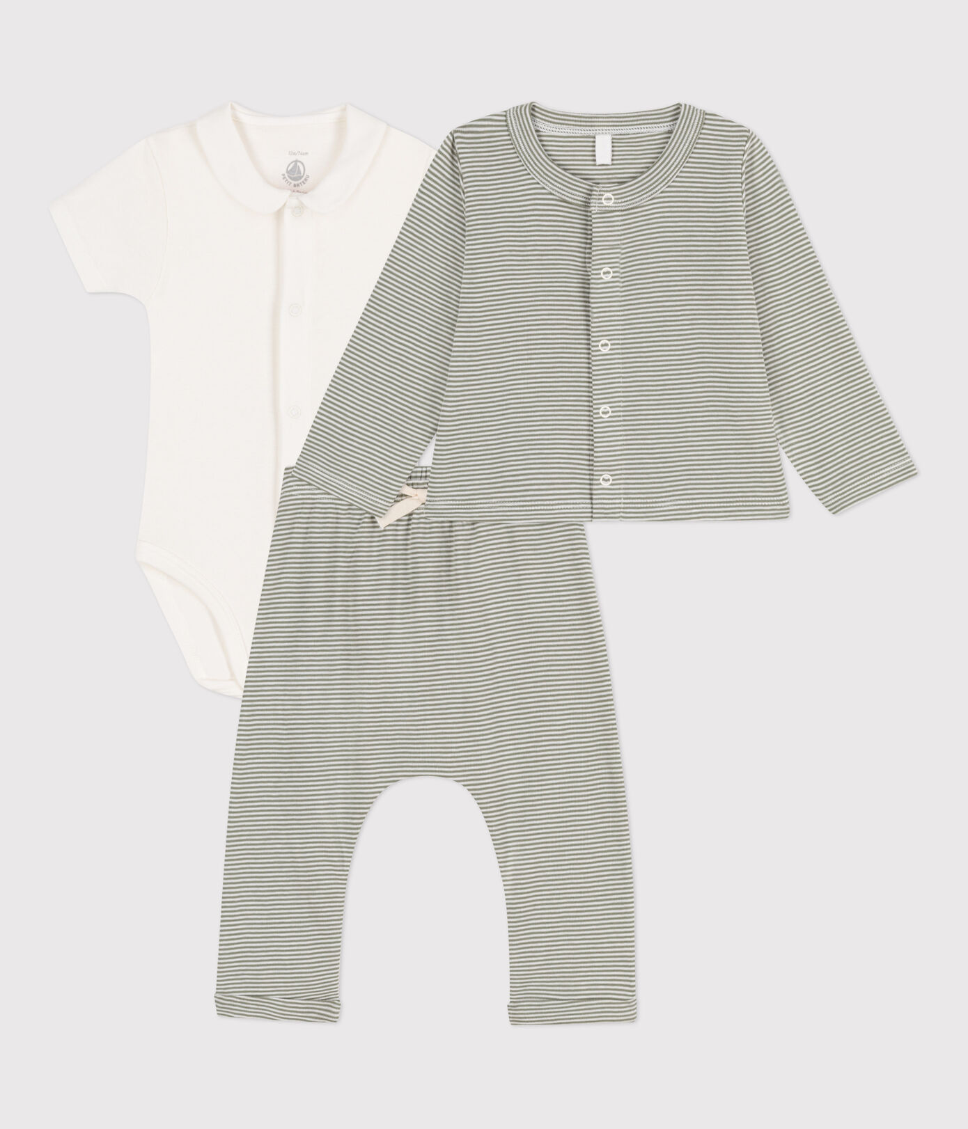 Ensemble à rayure milleraies en coton bébé
