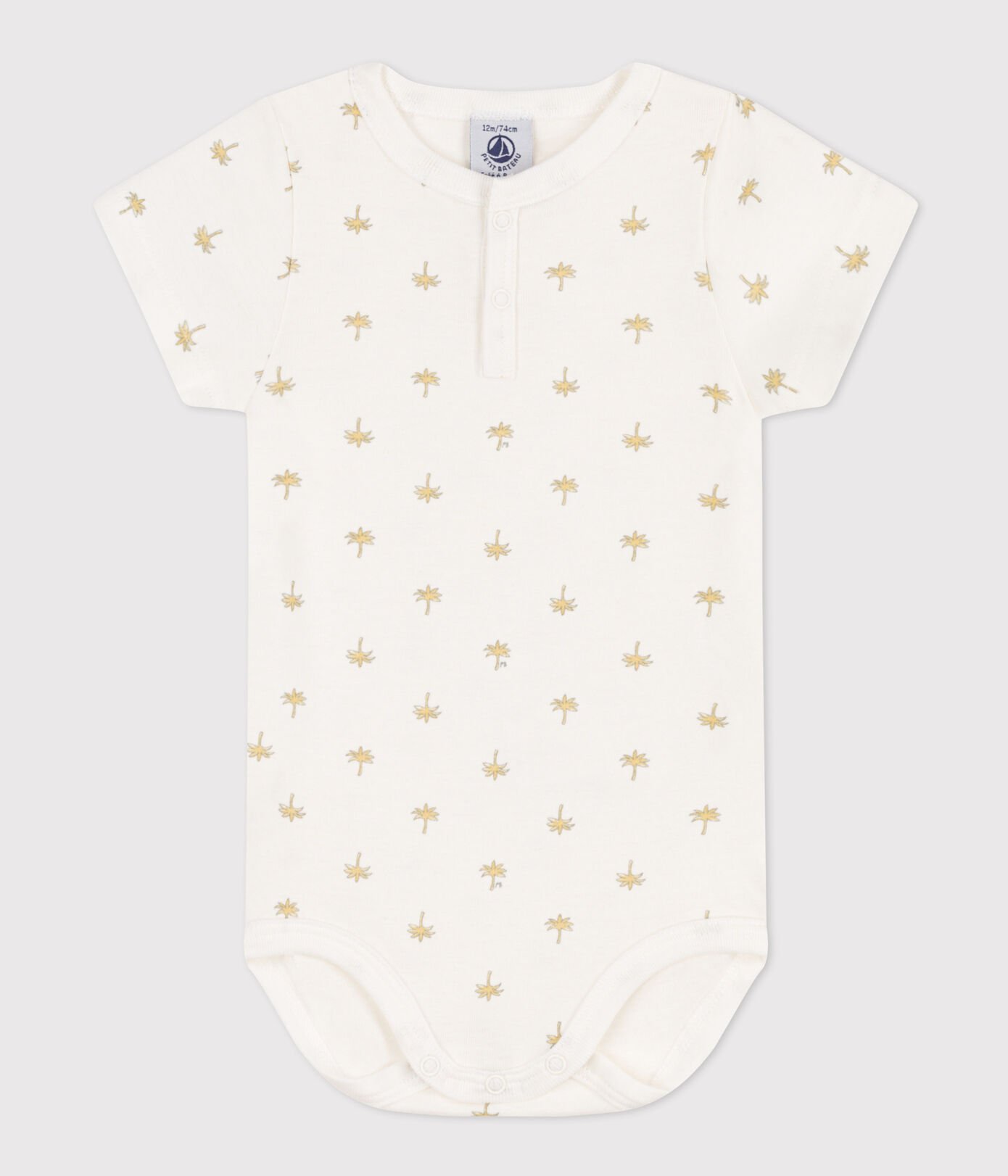 Body manches courtes bébé en coton imprimé palmier