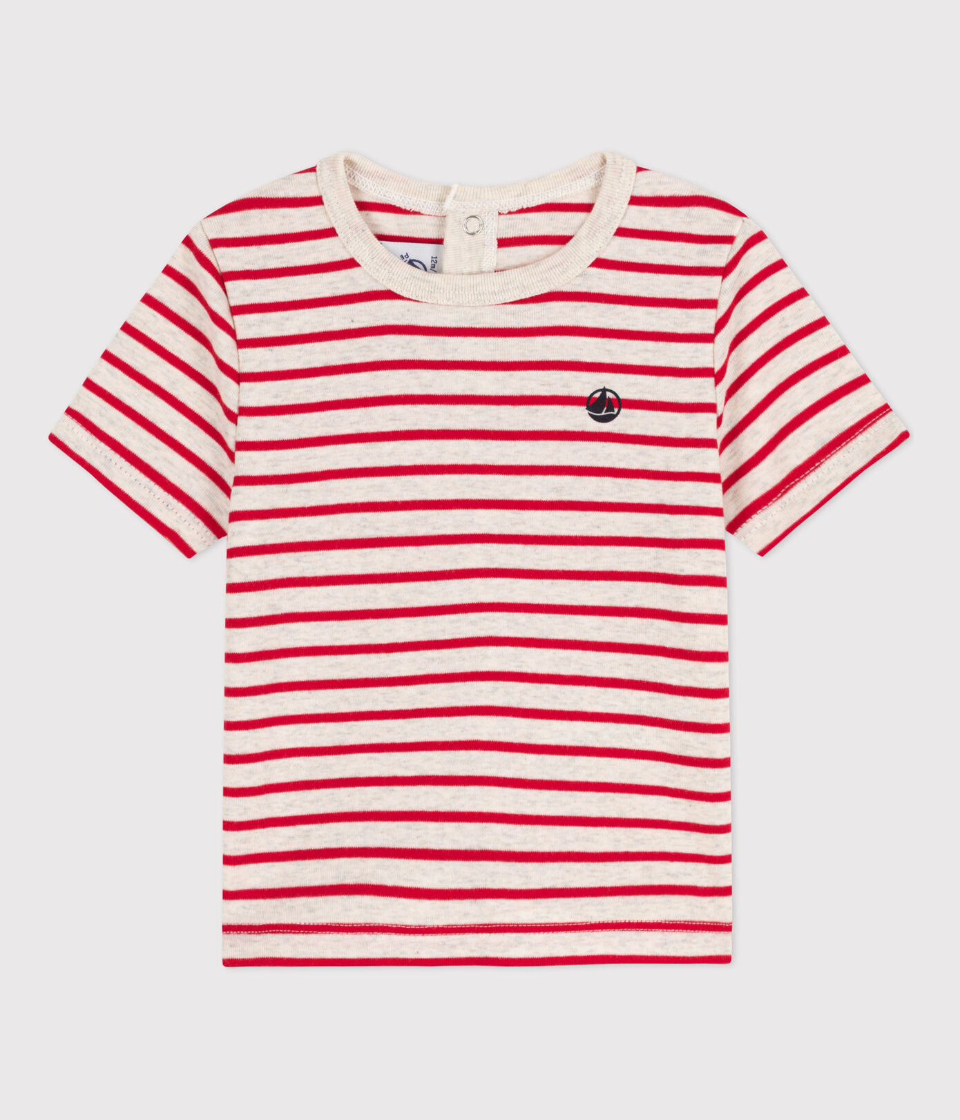 Tee-shirt manches courtes bébé en coton rayé