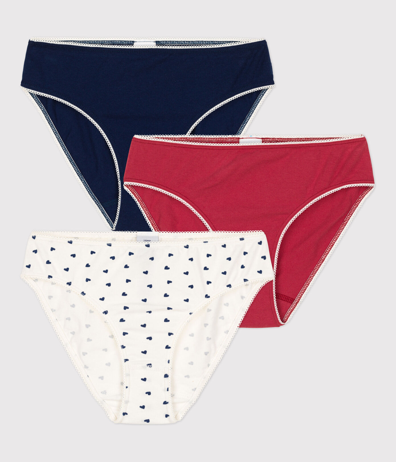Lot de 3 culottes cur fille en coton et élasthanne
