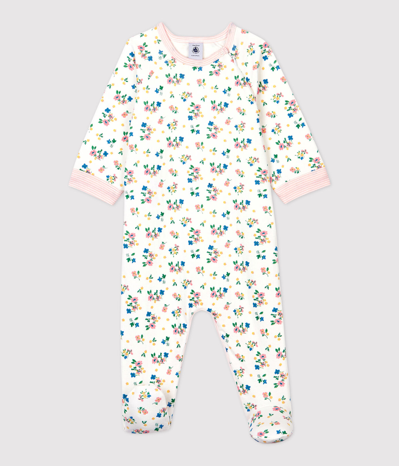 Dors-bien zippé à fleurs bébé fille en tubique