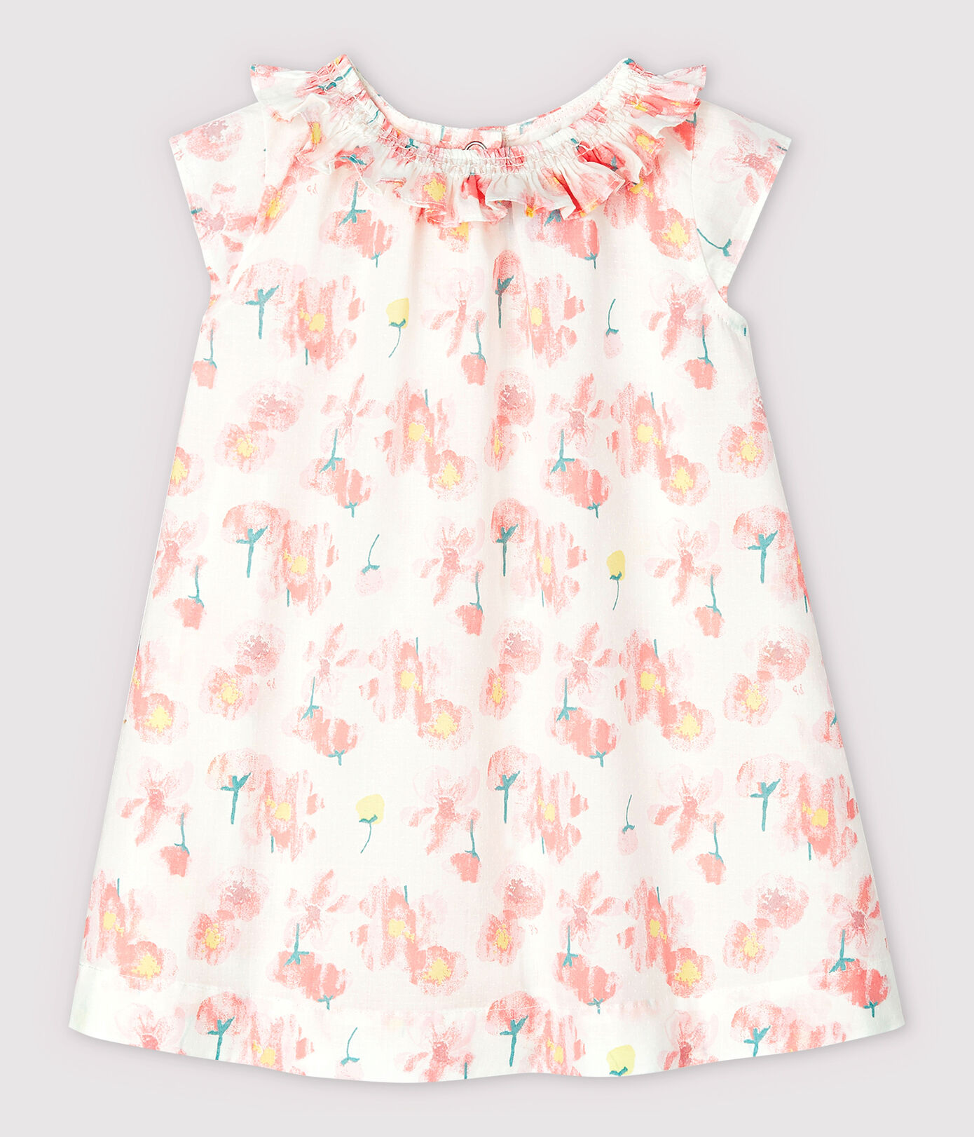 Robe manches courtes en popeline bébé fille