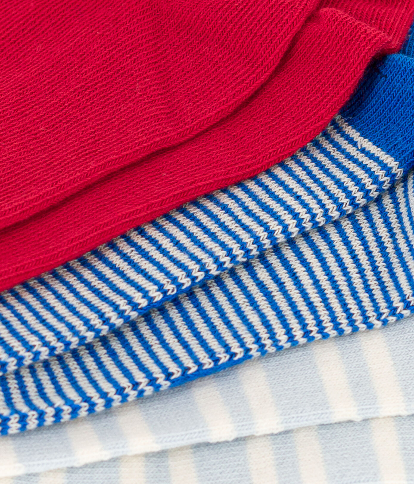 Lot de 3 paires de chaussettes rayures en jersey de coton enfants