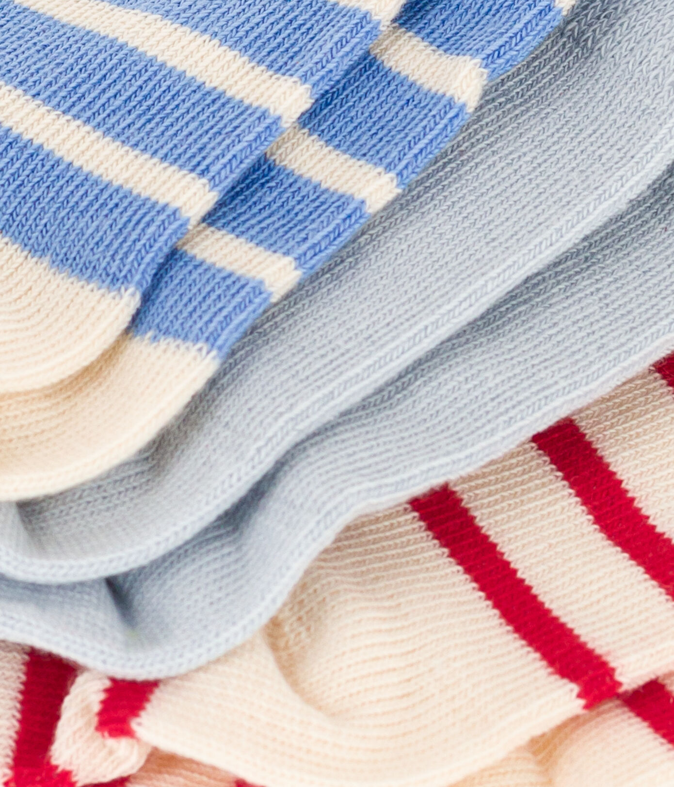 Lot de 3 paires de chaussettes rayures en jersey de coton bébé