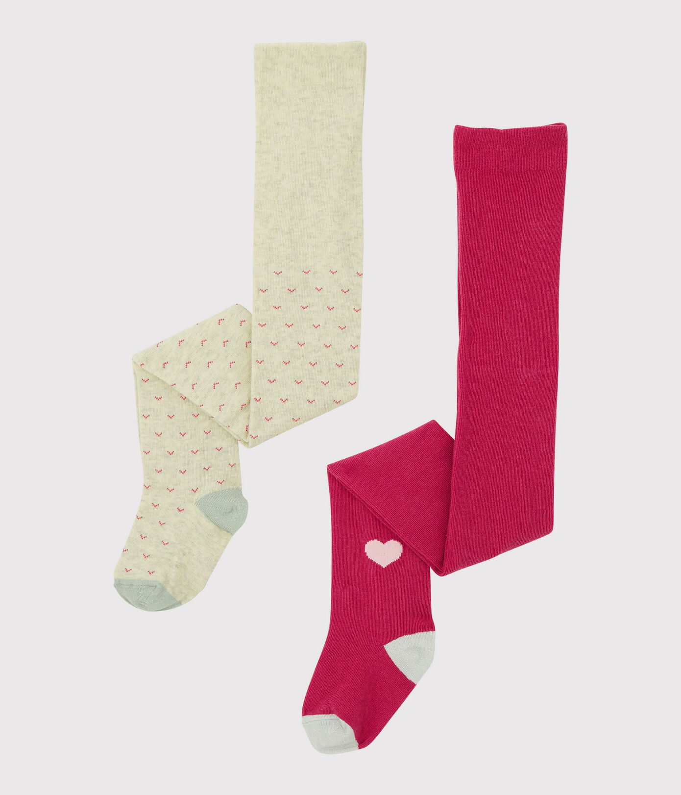 Lot de 2 paires de collants enfant fille