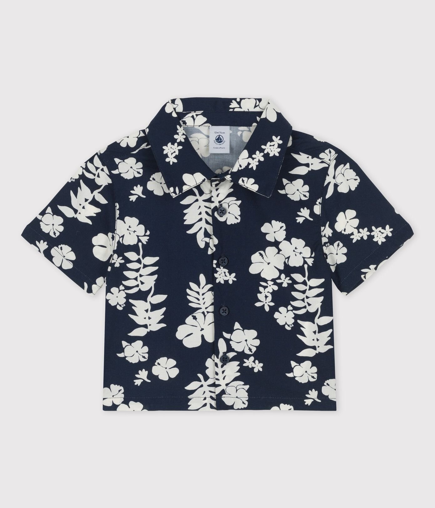 Chemise manches courtes imprimée Hawa en popeline bébé