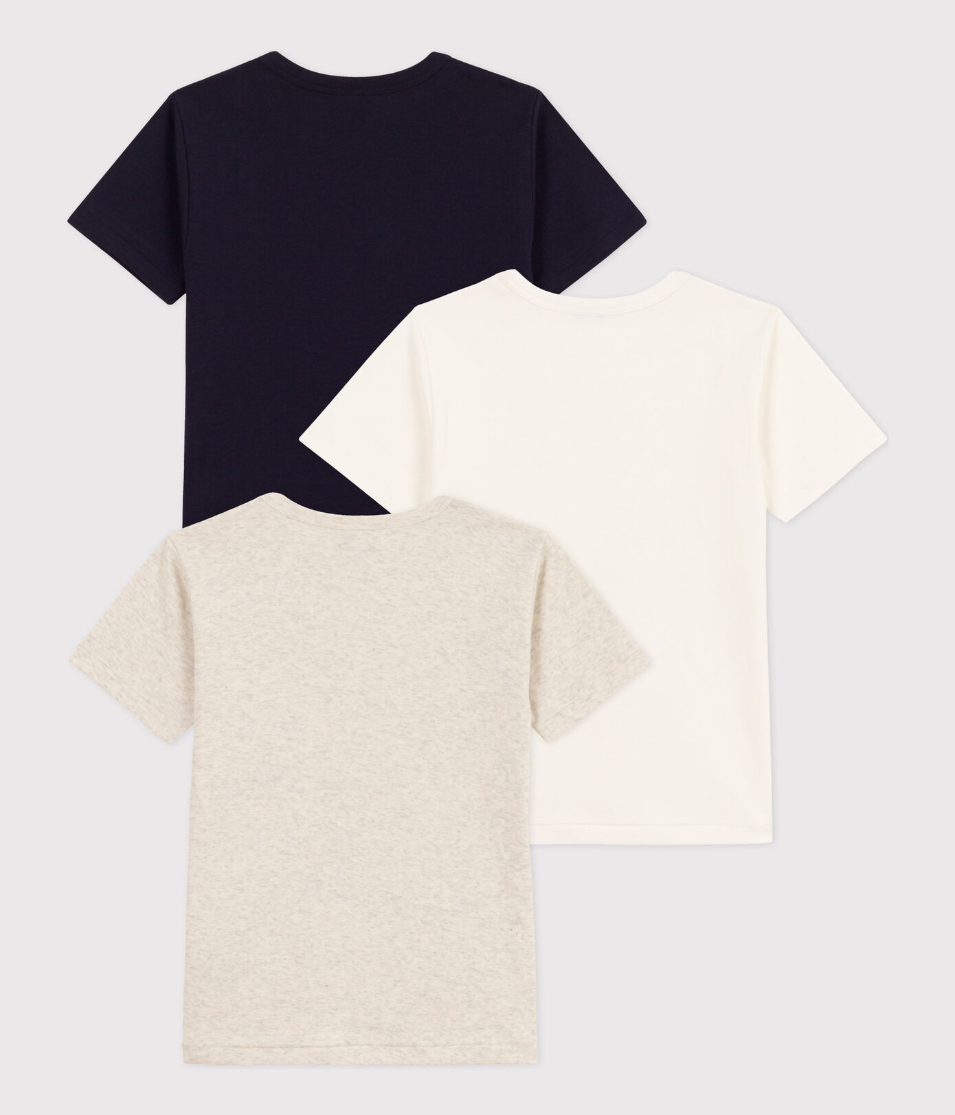 Lot de 3 tee-shirts manches courtes unis en coton petit garon