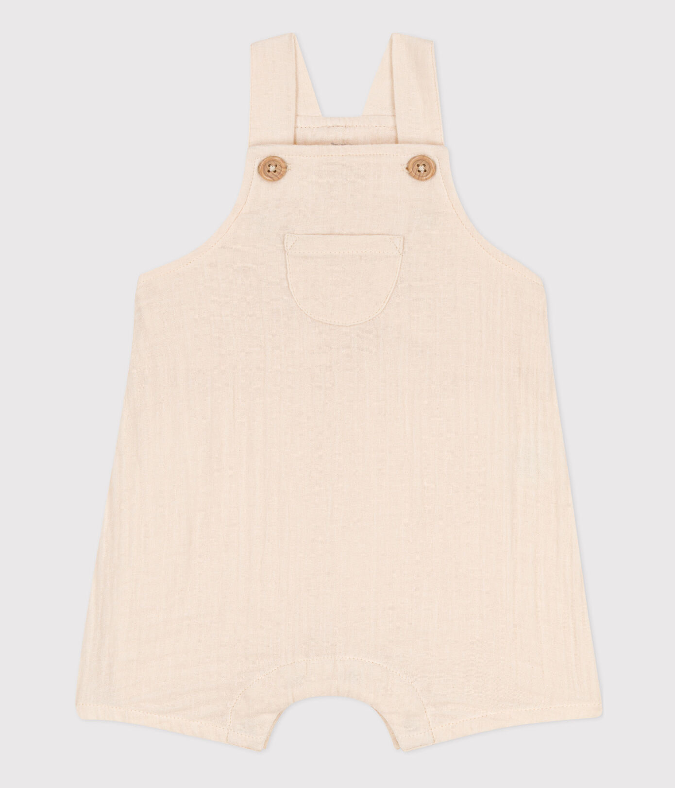 Salopette courte en gaze de coton bébé