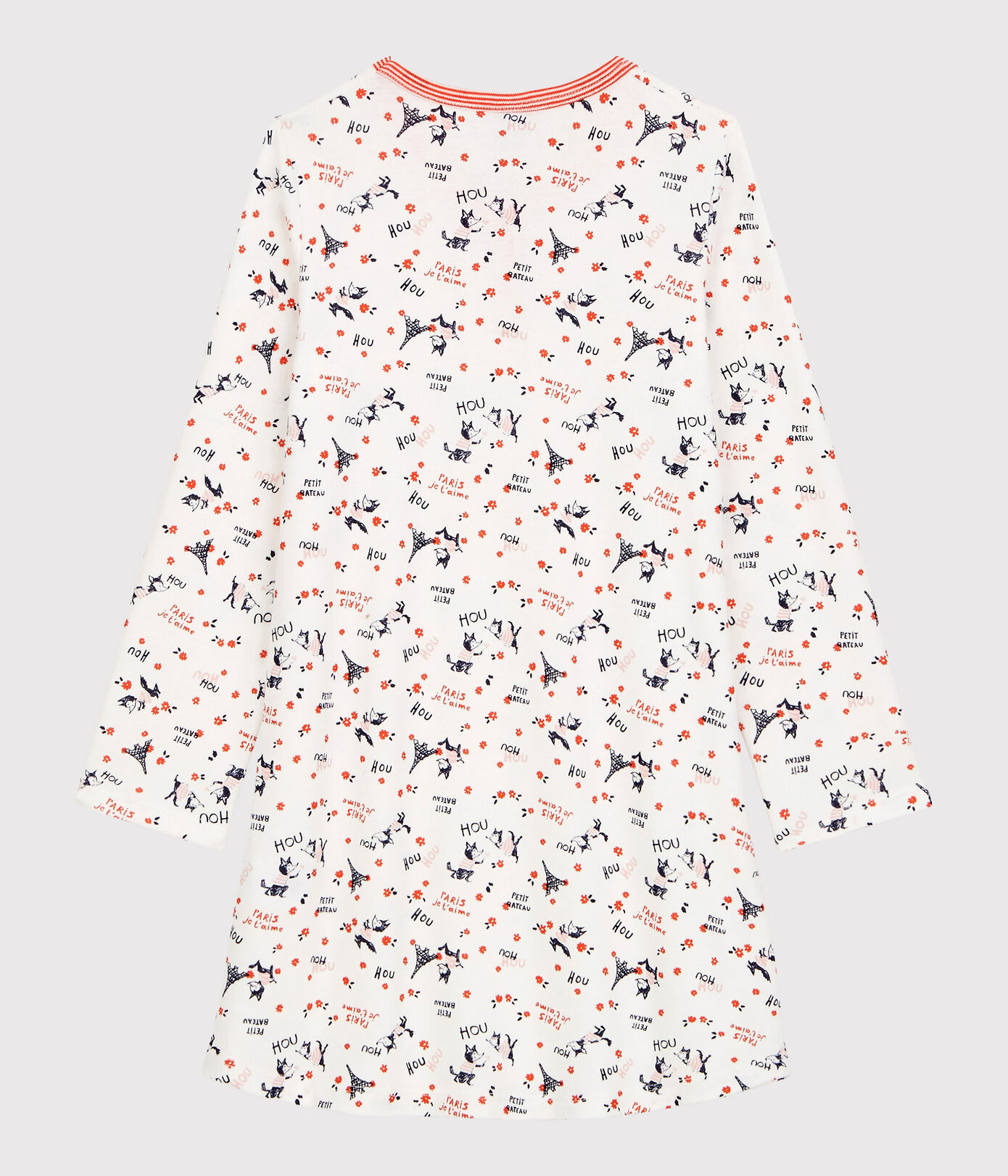Chemise de nuit imprimé Paris petite fille en coton biologique