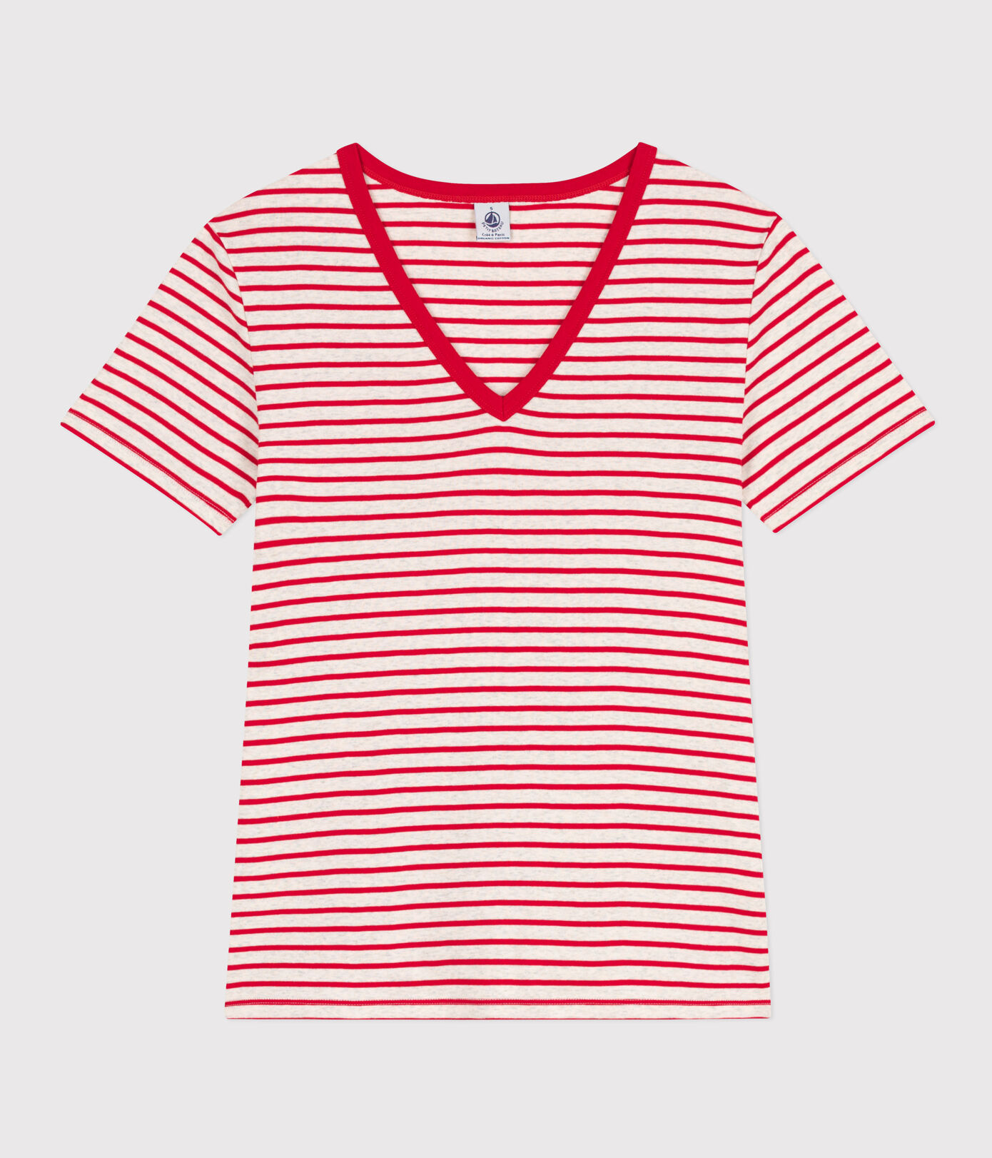 Tee-shirt L'ICONIQUE col V en coton Femme