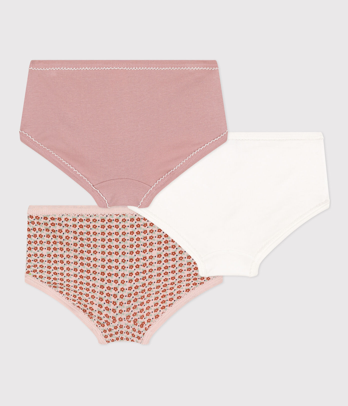 Lot de 3 culottes fleur en coton petite fille