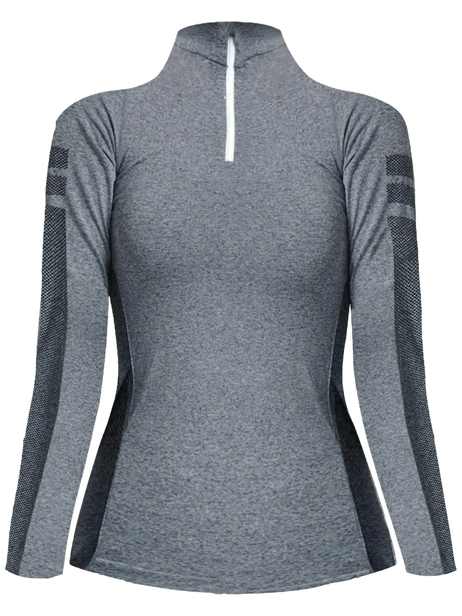 Aqua Blue Sporty Active Quarter Zip Long Sleeve Pullover