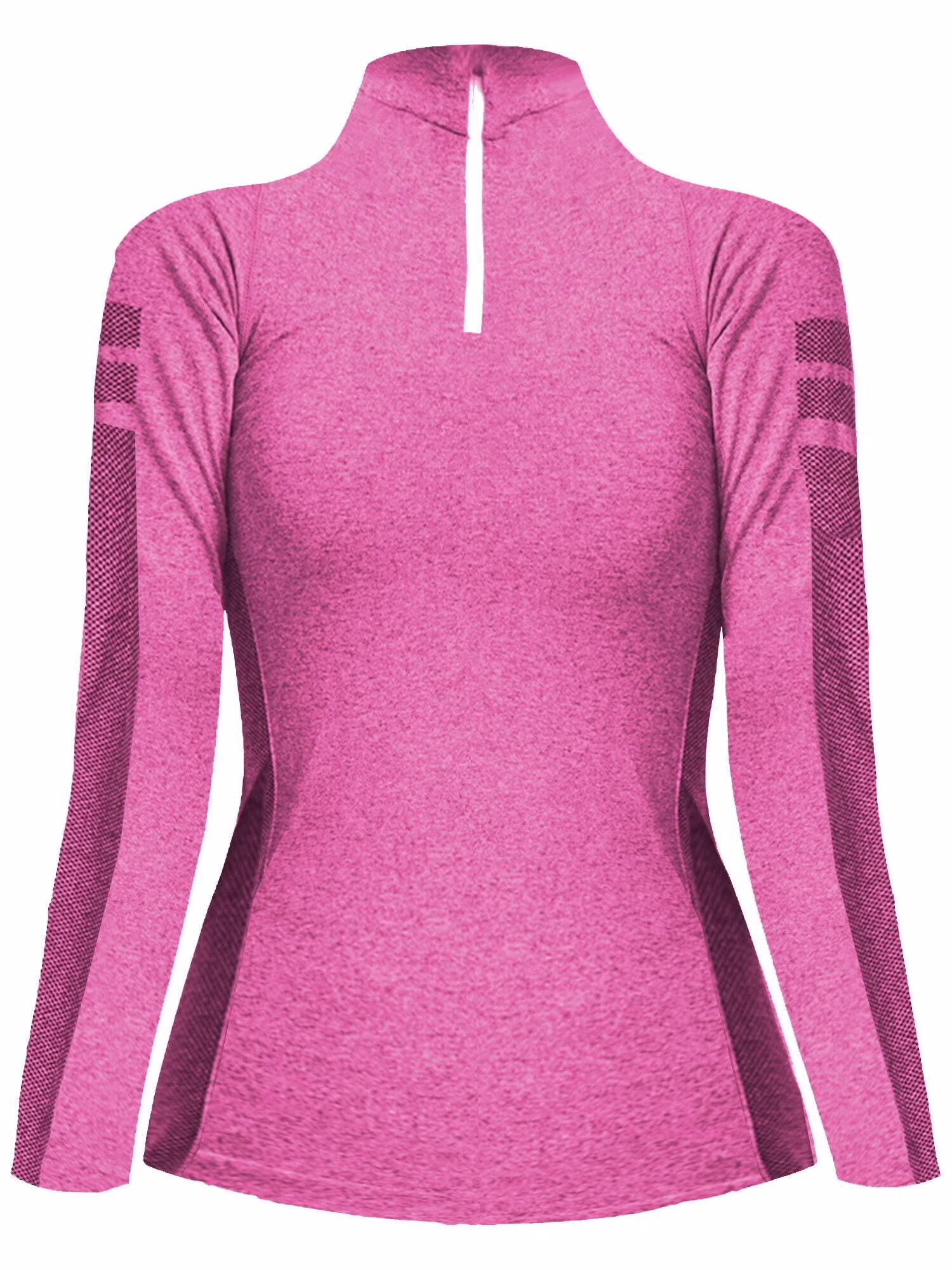 Pink Sporty Active Quarter Zip Long Sleeve Pullover