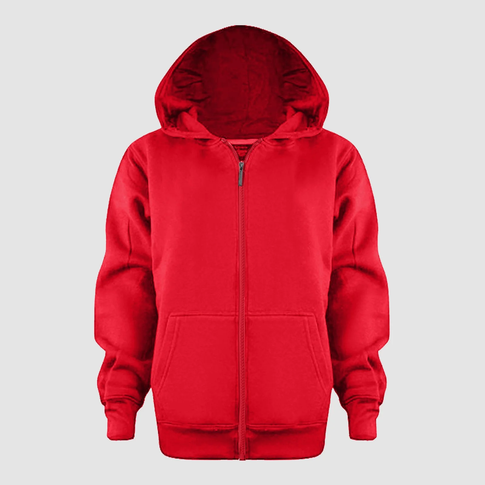 Boys Hoodie Cotton Jacket Zipper Long Sleeve Soft Warm Sweatshirt Outerwear for Kids Windbreaker Lightweight Athletic Hoodie with Pocket Red, 6-7 Years