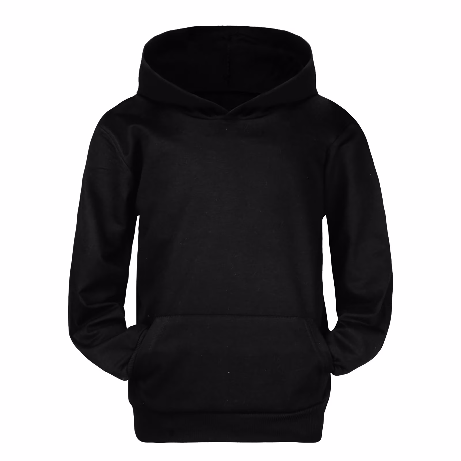 Girls Boys Hoodies Long Sleeve Hooded Soild Color Print Kids Pullover Sweatshirt with Pockets(160 9-10 Years,Black)
