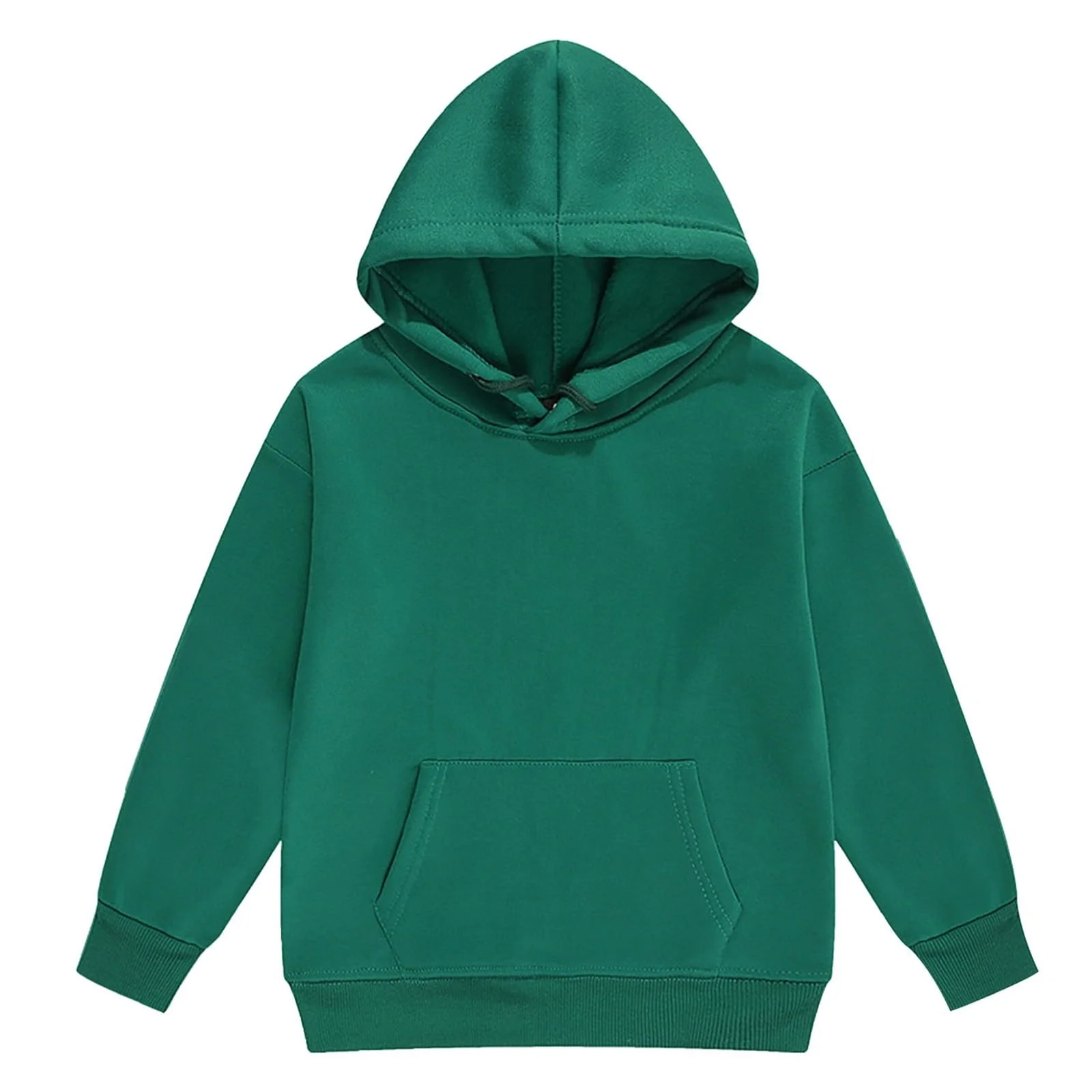 Big Girls Long Sleeve Solid Warm Hoodie Pullover Tops Pants Kids Outfits Sweat Suit Green,12-13Y Kids Unisex Activewear