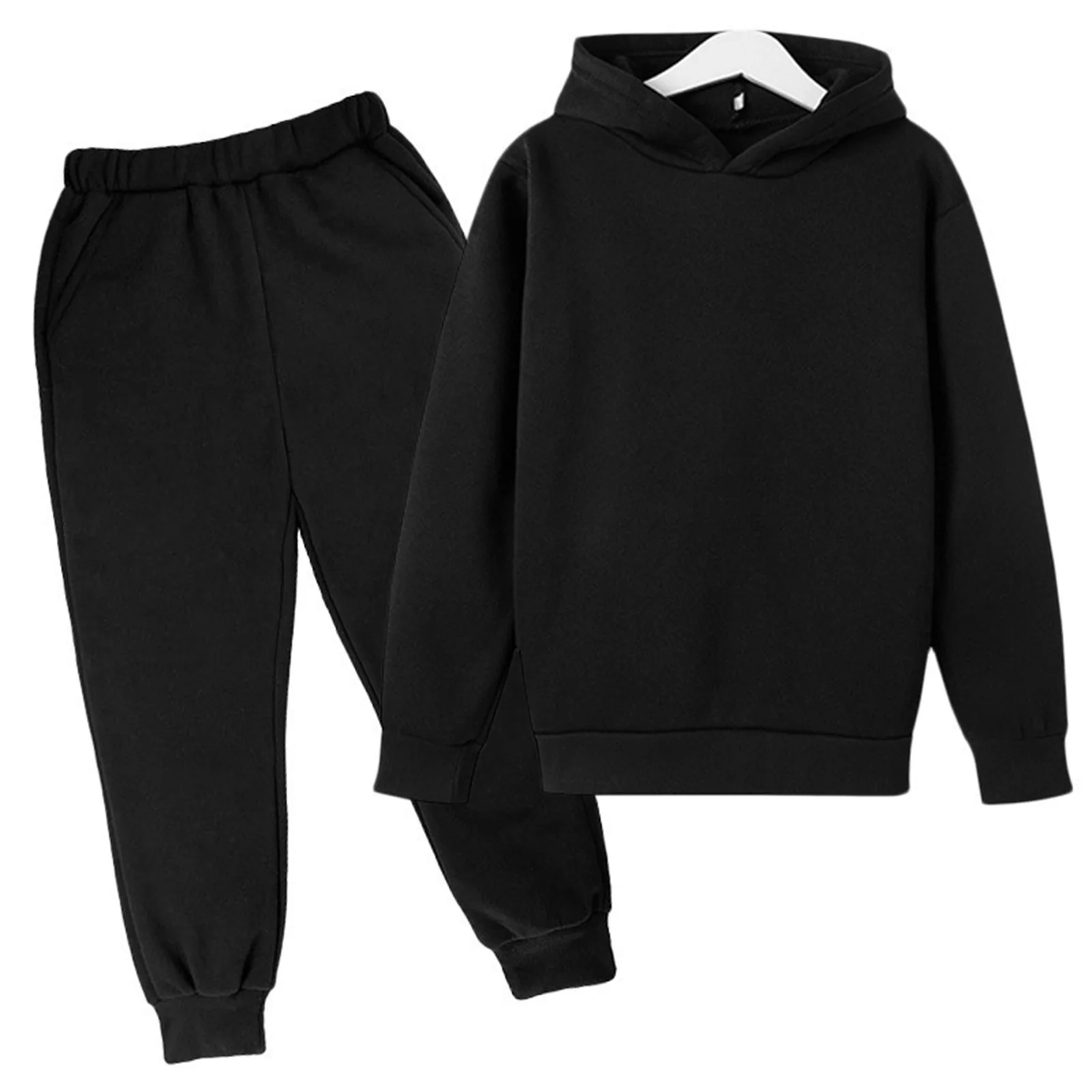 Toddler Girl's Outfits Casual Solid Color Long Sleeve Hoodie Sweatshirt Tracksuit Jogger Sweatpants Two Piece Set Clothing Sets for Girl