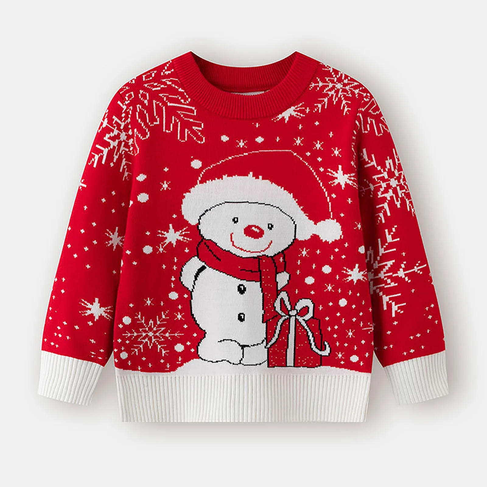 Little Boys Girls Kids Christmas Sweater Xmas Holiday Party Crewneck Knit Cute Pullover Tops 3 Years-4 Years