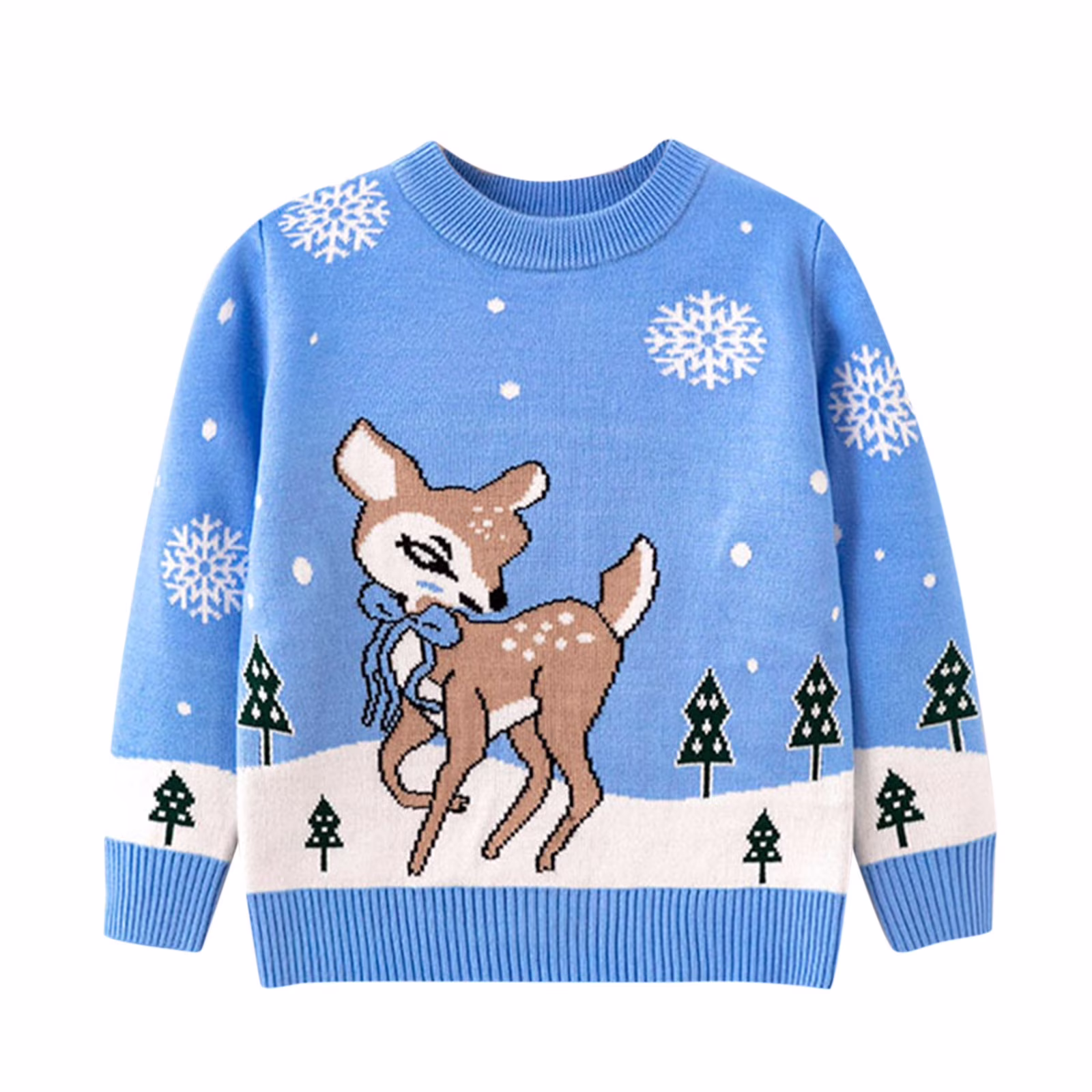 Toddler Little Boys Girls Kids Christmas Sweater Xmas Holiday Party Crewneck Knitwear Cute Pullover Tops 2 Years- 3 Years