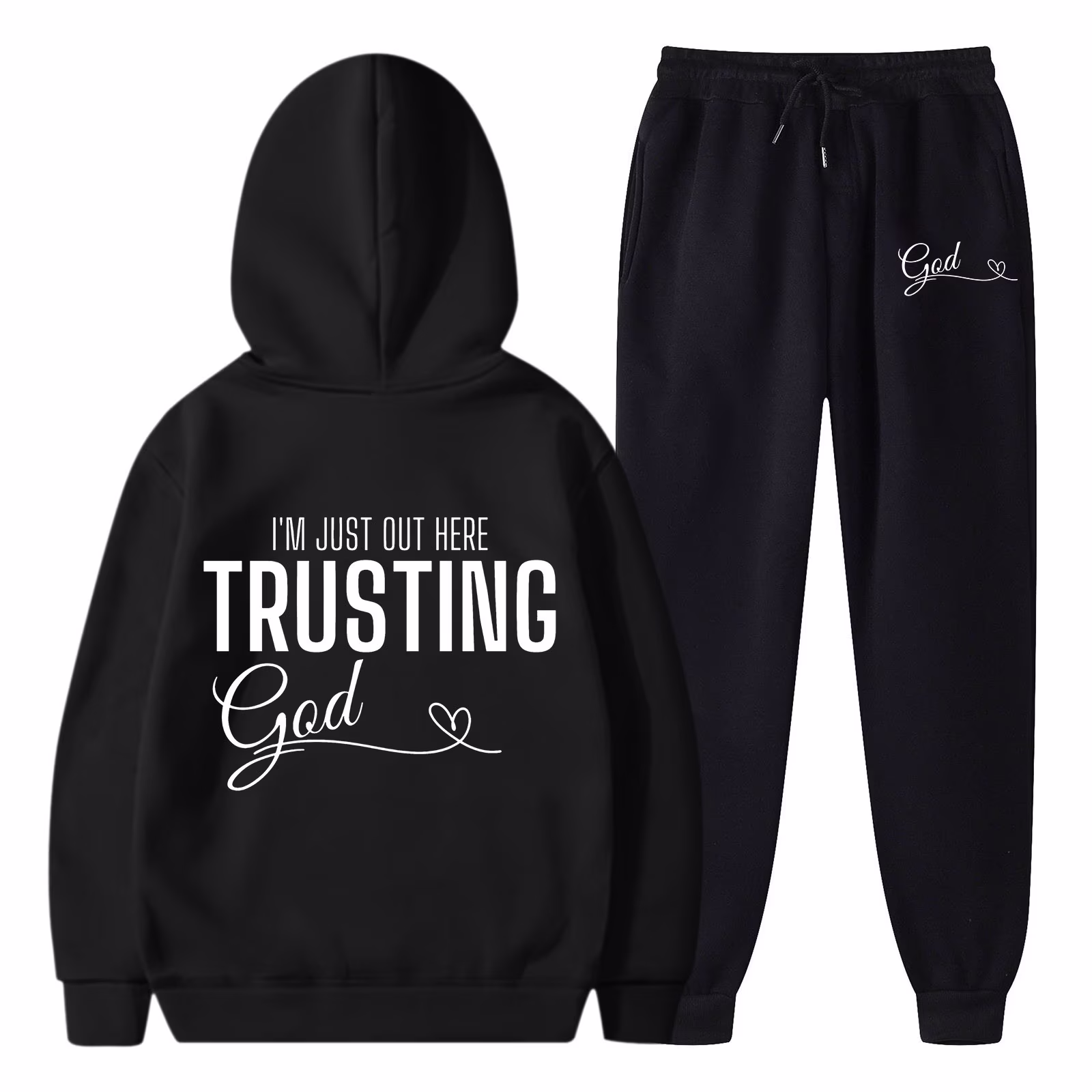 Womens Two Piece Sets Hoodie Sweatshirt And Long Sweatpants Jogger Workout Fall Tracksuit Sweatsuit Set Streetwear