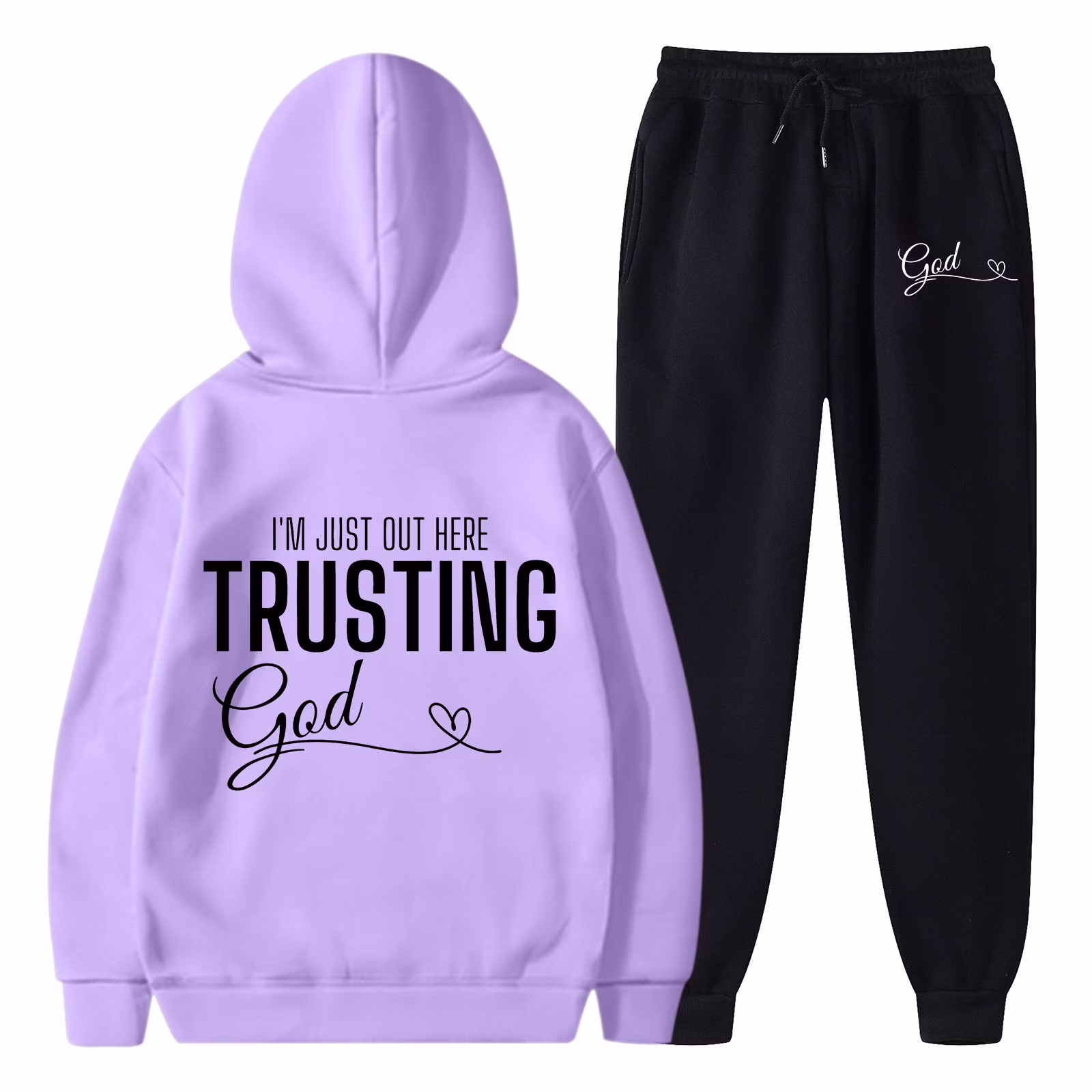 Womens Two Piece Sets Hoodie Sweatshirt And Long Sweatpants Jogger Workout Fall Tracksuit Sweatsuit Set Activewear