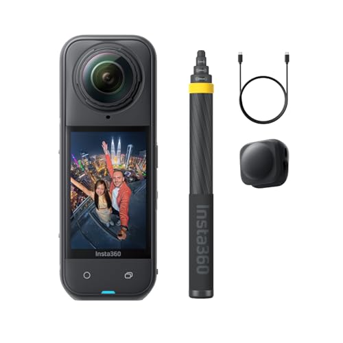 Insta360 X5 No Drone No Problem Bundle- Waterproof 8K 360° Action Camera, Leading Low Light, Invisible Selfie Stick Effect, Rugged and Replaceable Lens, 3-Hour Battery, Built-in Wind Guard