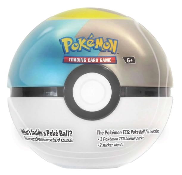 Pokemon TCG Moon Poke Ball Tin Trading Card Game Contains 3 Booster Packs Plus 2 Sticker Sheets