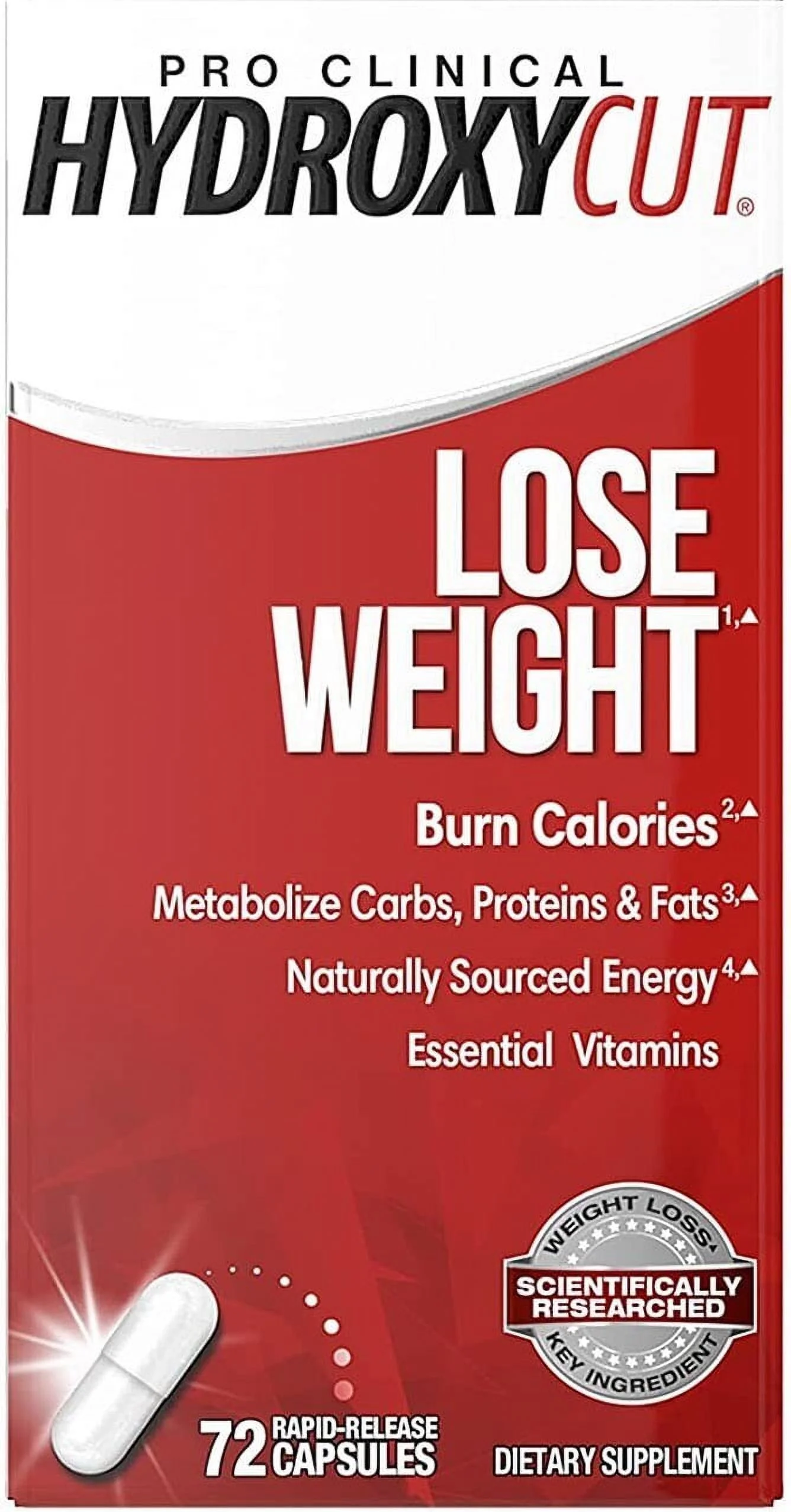 Hydroxycut Weight Loss Pills for Women & Men, 72 Capsules