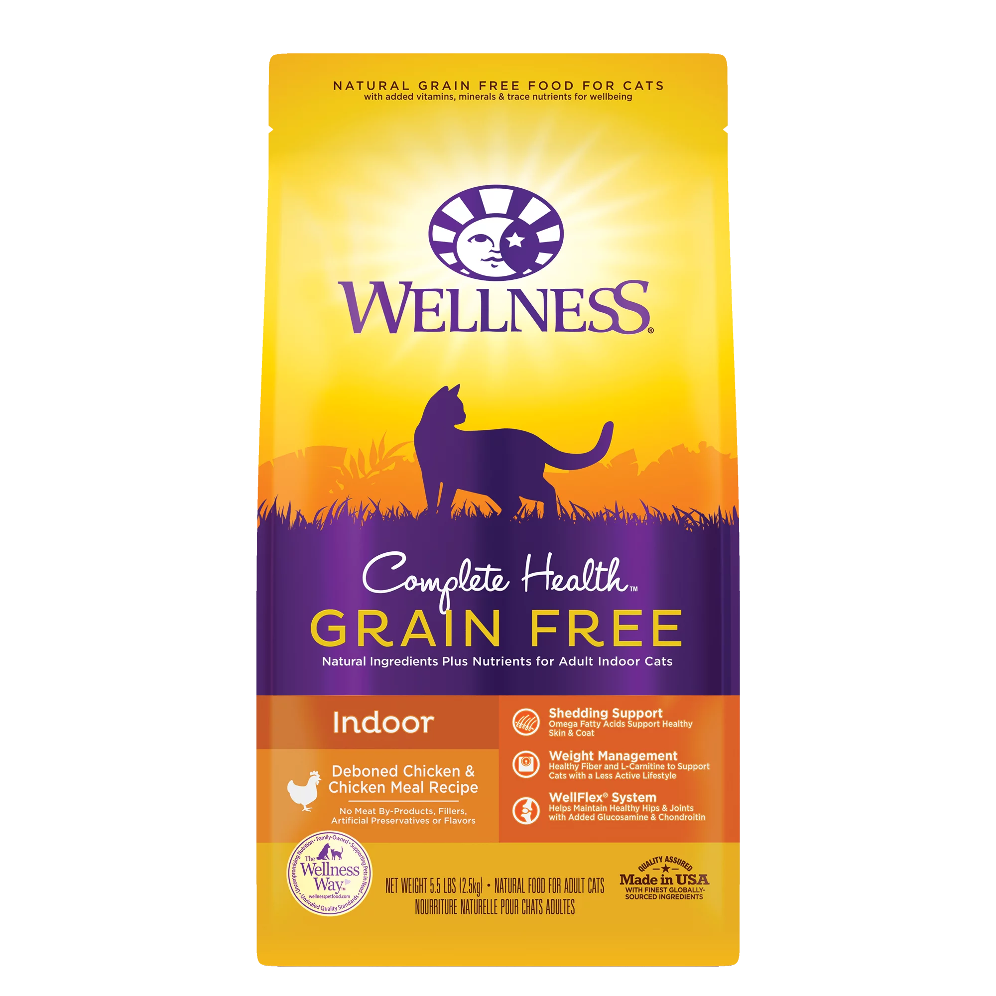 Wellness Complete Health Grain-Free Indoor Deboned Chicken Recipe Dry Cat Food, 5.5 Pound Bag
